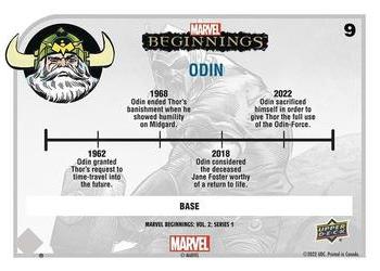 2022 Upper Deck Marvel Beginnings Volume 2, Series 1 #9 Odin Back