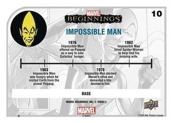 2022 Upper Deck Marvel Beginnings Volume 2, Series 1 #10 Impossible Man Back