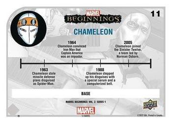2022 Upper Deck Marvel Beginnings Volume 2, Series 1 #11 Chameleon Back