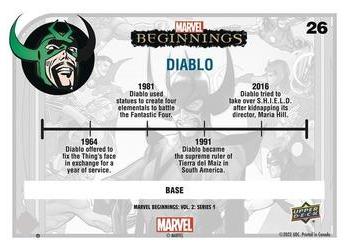 2022 Upper Deck Marvel Beginnings Volume 2, Series 1 #26 Diablo Back