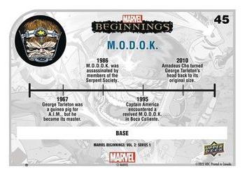 2022 Upper Deck Marvel Beginnings Volume 2, Series 1 #45 M.O.D.O.K. Back