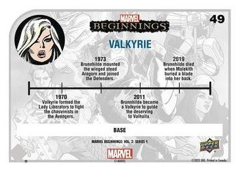 2022 Upper Deck Marvel Beginnings Volume 2, Series 1 #49 Valkyrie Back