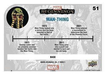 2022 Upper Deck Marvel Beginnings Volume 2, Series 1 #51 Man-Thing Back