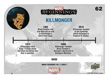 2022 Upper Deck Marvel Beginnings Volume 2, Series 1 #62 Killmonger Back