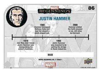 2022 Upper Deck Marvel Beginnings Volume 2, Series 1 #86 Justin Hammer Back