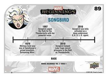 2022 Upper Deck Marvel Beginnings Volume 2, Series 1 #89 Songbird Back