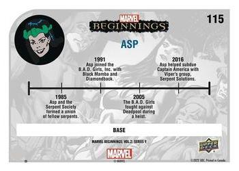 2022 Upper Deck Marvel Beginnings Volume 2, Series 1 #115 Asp Back