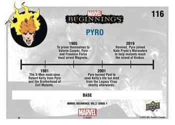 2022 Upper Deck Marvel Beginnings Volume 2, Series 1 #116 Pyro Back