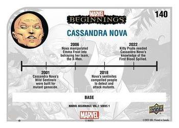 2022 Upper Deck Marvel Beginnings Volume 2, Series 1 #140 Cassandra Nova Back