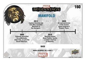 2022 Upper Deck Marvel Beginnings Volume 2, Series 1 #160 Manifold Back