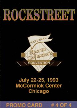 1993 Rockstreet National Sports Collectors Convention Promos - Elvis - Black Back #4 Elvis Presley Back