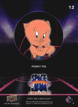 2021 Upper Deck Space Jam: A New Legacy - Blue #12 Porky Pig Back