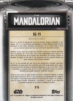 2021 Topps Star Wars: The Mandalorian Season 1 and 2 European Edition - Mandalorian Characters #C-5 IG-11 Back