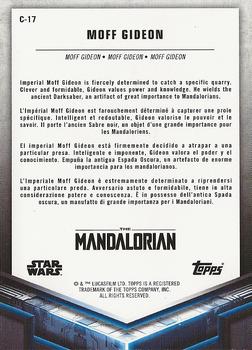 2021 Topps Star Wars: The Mandalorian Season 1 and 2 European Edition - Mandalorian Characters Yellow #C-17 Moff Gideon Back