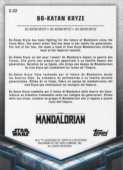 2021 Topps Star Wars: The Mandalorian Season 1 and 2 European Edition - Mandalorian Characters Yellow #C-22 Bo-Katan Kryze Back