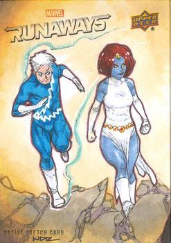 2020 Upper Deck Marvel's Runaways - Sketches 4-Piece Puzzles #NNO Walter Rice Front