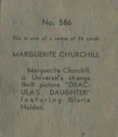 1936 Anonymous Movie Stars Series of 96 (R134) #586 Marguerite Churchill Back