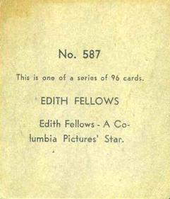 1936 Anonymous Movie Stars Series of 96 (R134) #587 Edith Fellows Back