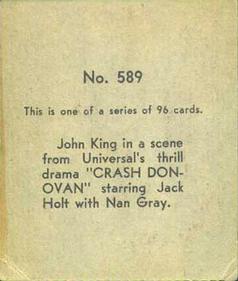 1936 Anonymous Movie Stars Series of 96 (R134) #589 John King Back