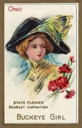 1910 American Tobacco State Girl (T106) #NNO Ohio Buckeye Girl Front