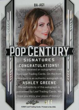2021 Leaf Metal Pop Century - Crystals Black #BA-AG1 Ashley Greene Back