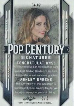 2021 Leaf Metal Pop Century - Crystals Green #BA-AG1 Ashley Greene Back