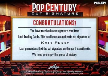 2021 Leaf Metal Pop Century - Cut Signature #PCC-KP1 Katy Perry Back