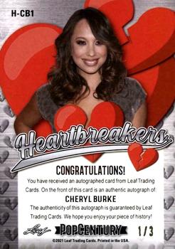 2021 Leaf Metal Pop Century - Heartbreakers Autographs Crystals Orange #H-CB1 Cheryl Burke Back