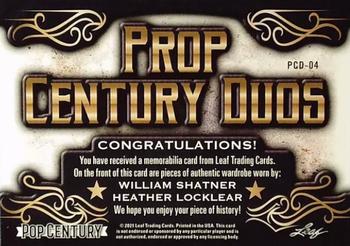 2021 Leaf Metal Pop Century - Prop Century Duos Spectrum Bronze #PCD-04 William Shatner / Heather Locklear Back