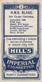 1901 Hill's Battleships & Crests #1 H.M.S. Blake Back