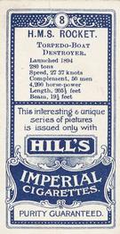 1901 Hill's Battleships & Crests #8 H.M.S. Rocket Back