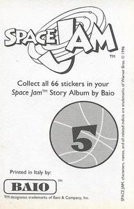 1996 Baio Space Jam Stickers #5 Sticker 5 Back