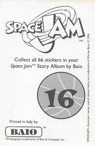 1996 Baio Space Jam Stickers #16 Sticker 16 Back