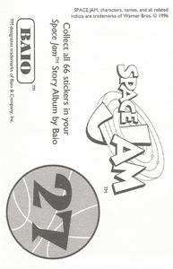 1996 Baio Space Jam Stickers #27 Sticker 27 Back
