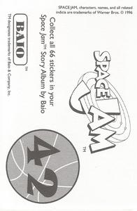 1996 Baio Space Jam Stickers #42 Sticker 42 Back
