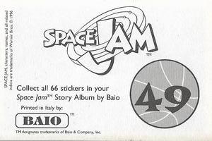 1996 Baio Space Jam Stickers #49 Sticker 49 Back
