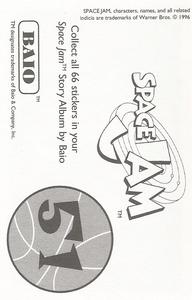 1996 Baio Space Jam Stickers #51 Sticker 51 Back