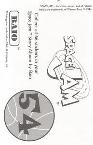 1996 Baio Space Jam Stickers #54 Sticker 54 Back