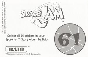 1996 Baio Space Jam Stickers #61 Sticker 61 Back