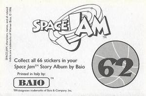 1996 Baio Space Jam Stickers #62 Sticker 62 Back