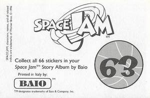 1996 Baio Space Jam Stickers #63 Sticker 63 Back