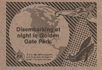 1987 FTCC Star Trek IV: The Voyage Home #29 Disembarking at night in Golden Gate Park. Back