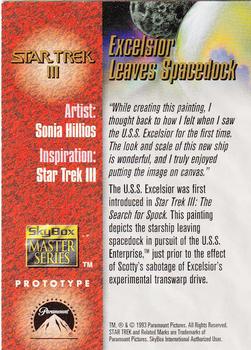 1993 SkyBox Star Trek Master Series - Prototypes #NNO Excelsior Leaves Spacedock Back