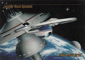 1993 SkyBox Star Trek Master Series - Prototypes #NNO Excelsior Leaves Spacedock Front