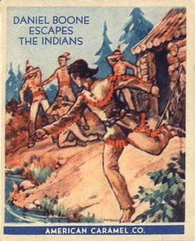 1930 American Caramel American Historical Characters (R14) #2 Daniel Boone Escapes the Indians Front