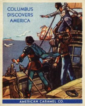 1930 American Caramel American Historical Characters (R14) #3 Columbus Discovers America Front