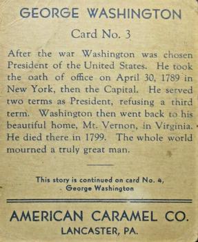 1930 American Caramel American Historical Characters (R14) #3 Valley Forge Back