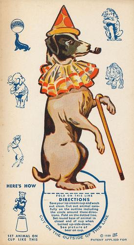 1939 Circus Ice Cream Setups (F51-2) #NNO Dog Front