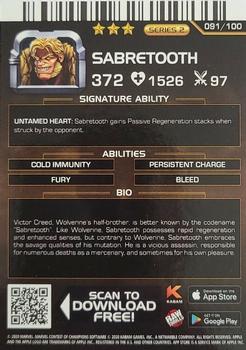 2020 Contest of Champions Series 2 #091 Sabretooth Back