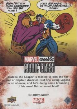 2019 Upper Deck Marvel Weekly - Comic Clash #CC-21 Captain America vs. Batroc The Leaper Back